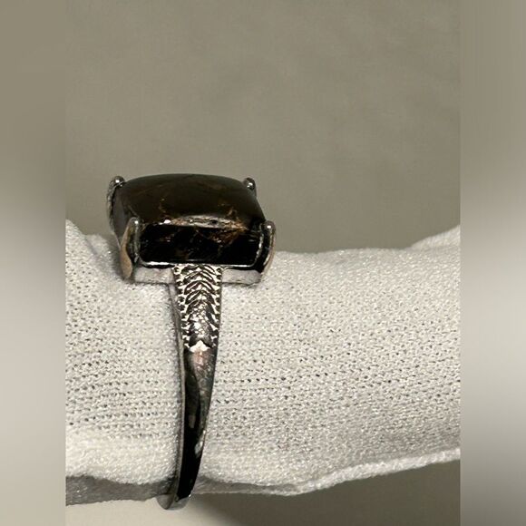 Matrix Silver Shungite Ring in Sterling Silver (Size 10.0) 3.55 ctw - Like New - Picture 1 of 3